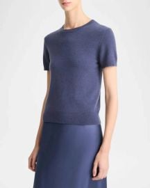 Vince Cash Blend Tee In Dark Peri ShopSimon at Shop Simon